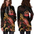 Vanuatu Polynesian Hoodie Dress - Turtle With Blooming Hibiscus Gold - Polynesian Pride