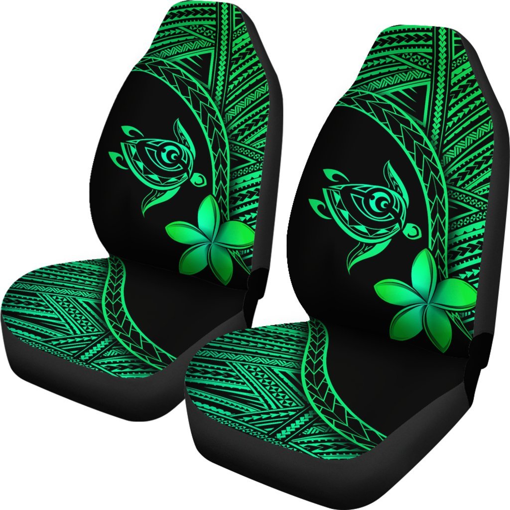 Hawaii Car Seat Covers - Hawaii Turtle Plumeria Green Universal Fit Green - Polynesian Pride