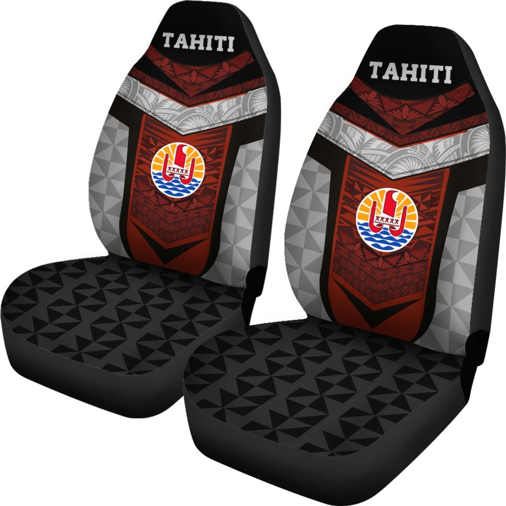 Tahiti Polynesian Car Seat Covers - Tahiti Flag Design - K9 Universal Fit Black - Polynesian Pride