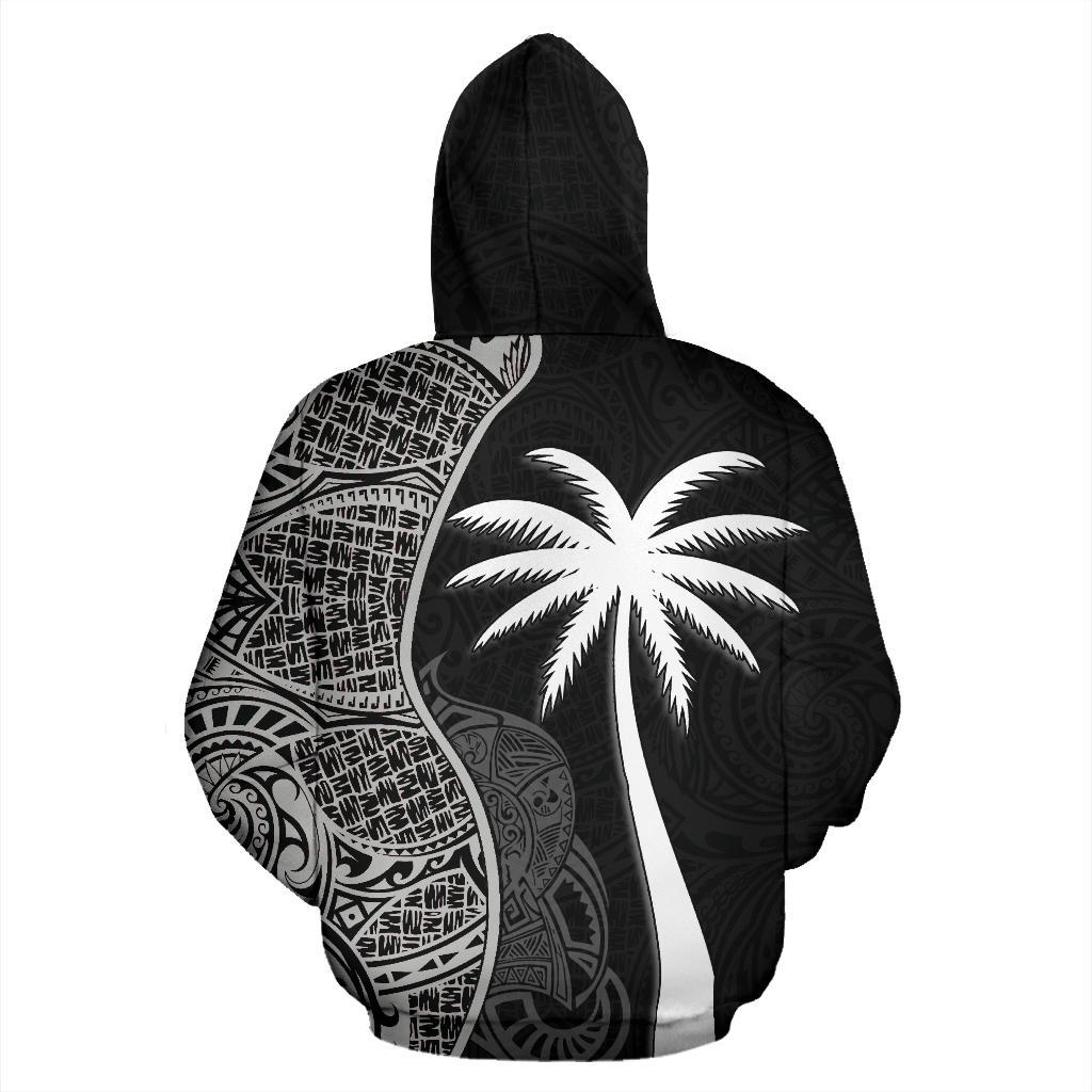 Chuuk Polynesian Hoodie Coconut Tree Black - Polynesian Pride