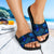 Federated States Of Micronesia Slide Sandals - Turtle Hibiscus Pattern Blue - Polynesian Pride