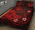 Polynesian Hawaii Kanaka Maoli Quilt Bed Set - Humpback Whale with Hibiscus (Red) - Polynesian Pride