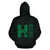 Polynesian Kakau Kanaka Map of Hawaii Zip Hoodie Green - Polynesian Pride