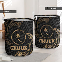 Chuuk Micronesia Laundry Basket - Gold Tribal Wave - Polynesian Pride