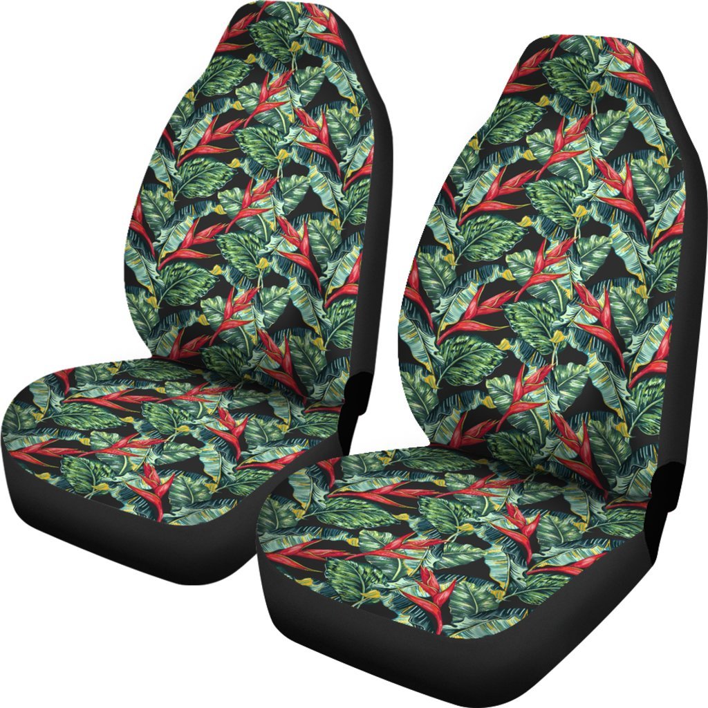 Hawaii Tropical Monstera Leaf Green Mix Car Seat Cover Universal Fit Green - Polynesian Pride