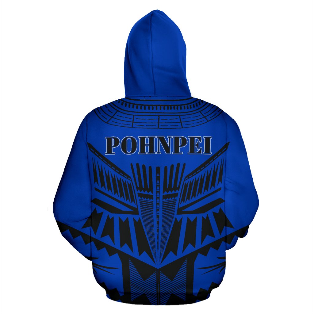Pohnpei All Over Zip up Hoodie Micronesian Tattoo Design - Polynesian Pride