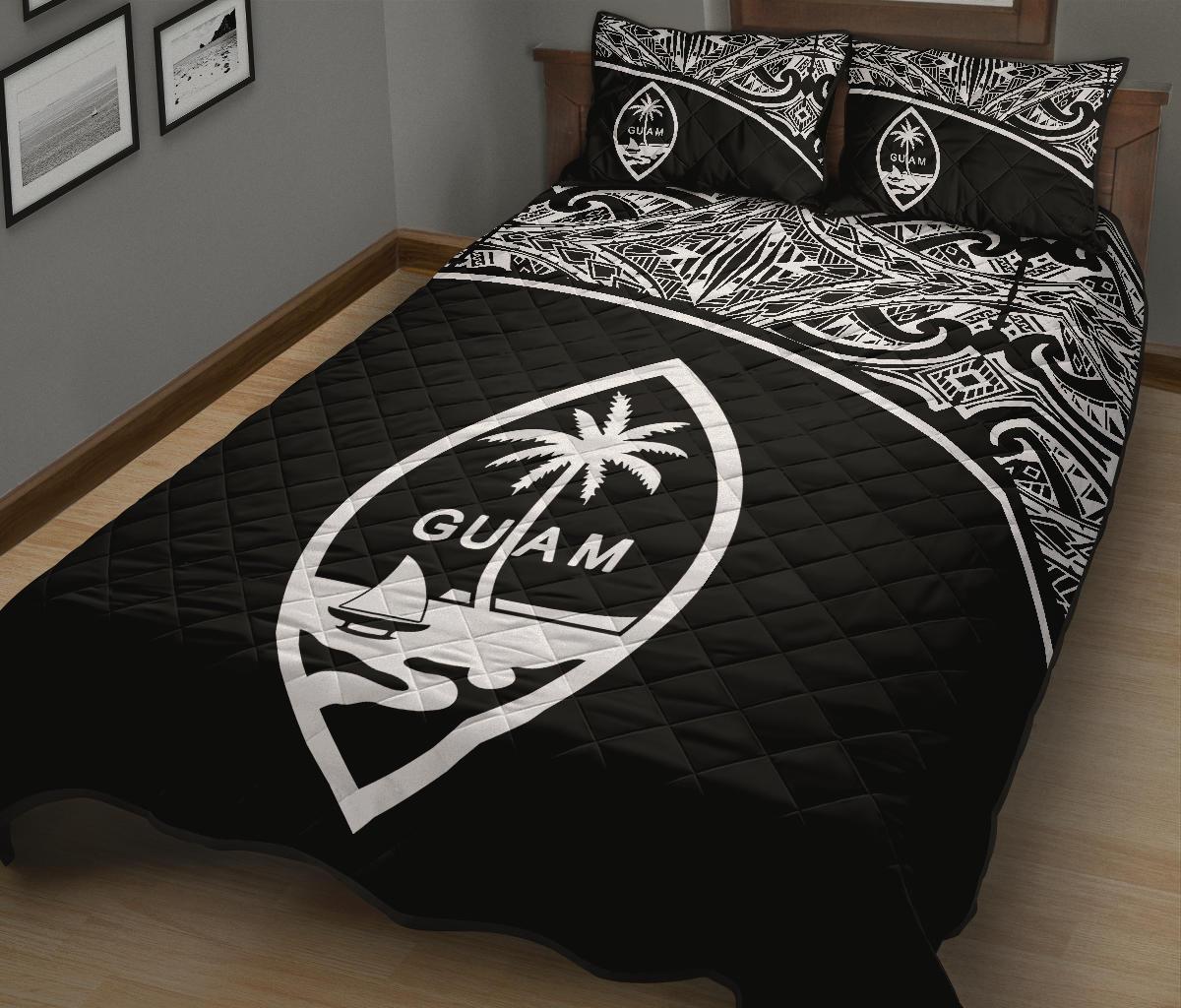 Guam Quilt Bed Set - Guam Coat Of Arms Curve Style - Polynesian Pride
