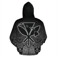 Hawaii Kanaka Polynesian Hoodie White Neon Style - Polynesian Pride