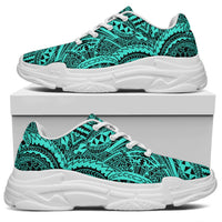 Polynesian Symmetry Turquoise Chunky Sneakers - Polynesian Pride