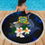 Tuvalu Polynesian Beach Blanket - Turtle With Plumeria Flowers - Polynesian Pride