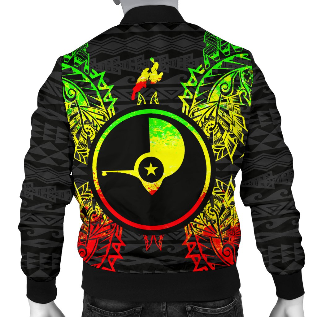 Yap Polynesian Men's Bomber Jacket Map Reggae - Polynesian Pride