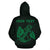 Polynesian Kakau Anchor Hibiscus Hawaii Custom Zip Hoodie Green - Polynesian Pride