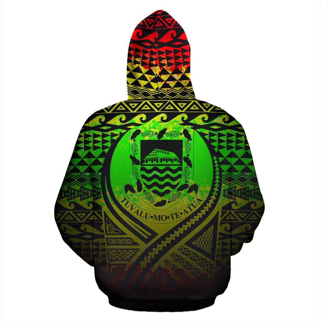 Tuvalu All Over Zip up Hoodie Lift up Reggae - Polynesian Pride