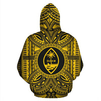 Guam ll Over Hoodie Guam Coat of rms Polynesian Gold Black - Polynesian Pride