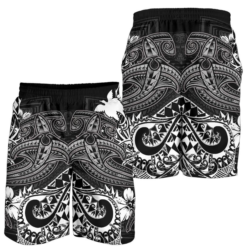 Papua New Guinea Men's Shorts - White Shark Polynesian Tattoo - Polynesian Pride
