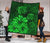 Hawaiian Map Turtle Hibiscus Vintage Polynesian Premium Quilt Green - Polynesian Pride