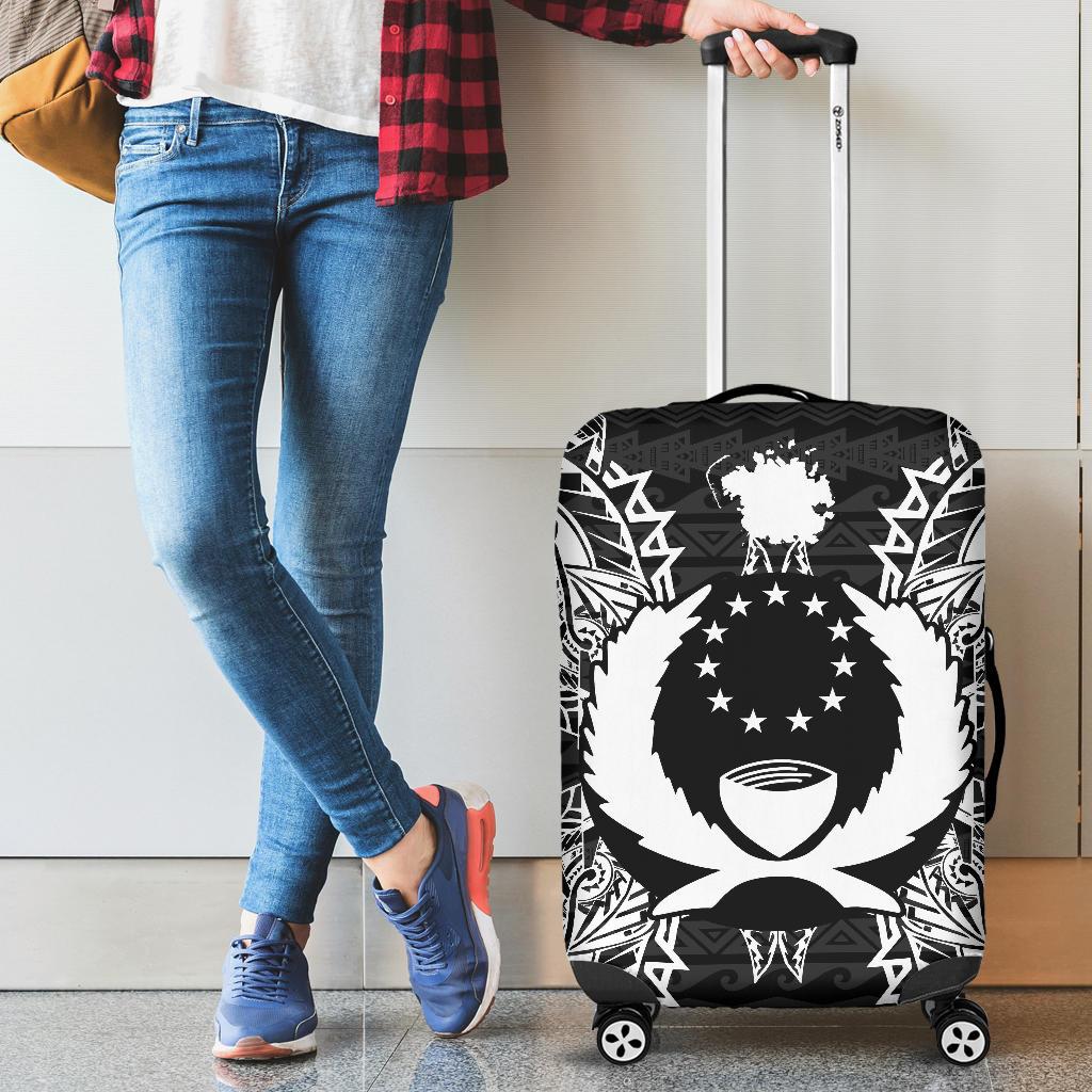 Pohnpei Polynesian Luggage Covers Map Black - Polynesian Pride