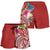 Kosrae Polynesian Women's Shorts - Summer Plumeria (Red) - Polynesian Pride