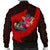 Kosrae Men's Bomber Jacket - Polynesian Hook And Hibiscus (Red) - Polynesian Pride