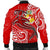 Tonga Men's Bomber Jacket - Red Shark Polynesian Tattoo - Polynesian Pride