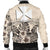 Wallis and Futuna Men's Bomber Jacket - The Beige Hibiscus - Polynesian Pride