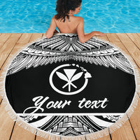 Hawaii Polynesian Custom Personalised Beach Blanket - Hawaii Pride White Version - Polynesian Pride