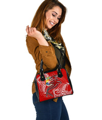 Tonga Shoulder Handbag - Red Shark Polynesian Tattoo - Polynesian Pride