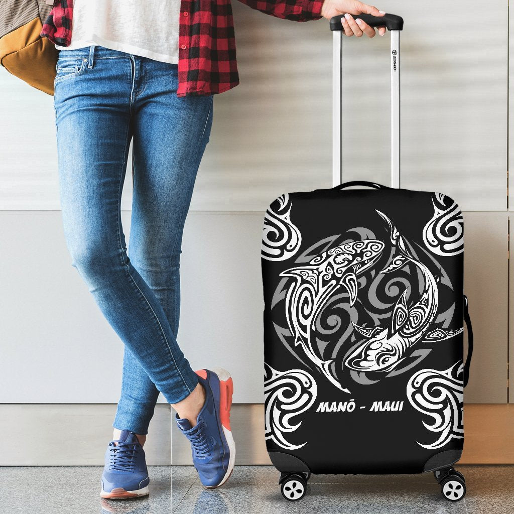 Hawaii Luggage Covers - Hawaiian Shark Tattoo Black - Polynesian Pride