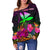 Polynesian Hawaii Personalised Kanaka Maoli Women's Off Shoulder Sweater - Summer Hibiscus - Polynesian Pride