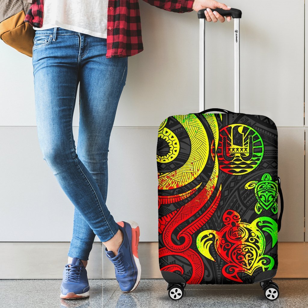 Tahiti Polynesian Luggage Covers - Reggae Tentacle Turtle - Polynesian Pride
