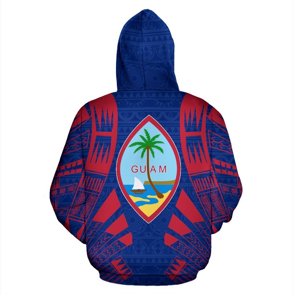 Guam All Over Zip up Hoodie Polynesian Tattoo Style - Polynesian Pride