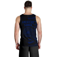 American Samoa Men'S Tank Top - Half Style (Blue) - Polynesian Pride