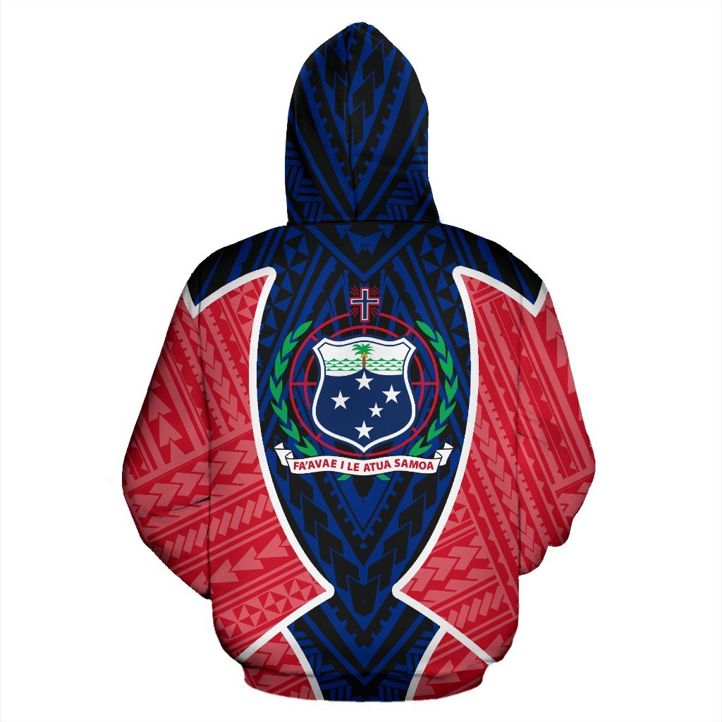 Samoa Hoodie Samoa Coat of Arms Polysenian Tattoo Sport Style - Polynesian Pride