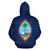 Guam Polynesian Hoodie Guaman Latte Stone Pattern Blue - Polynesian Pride