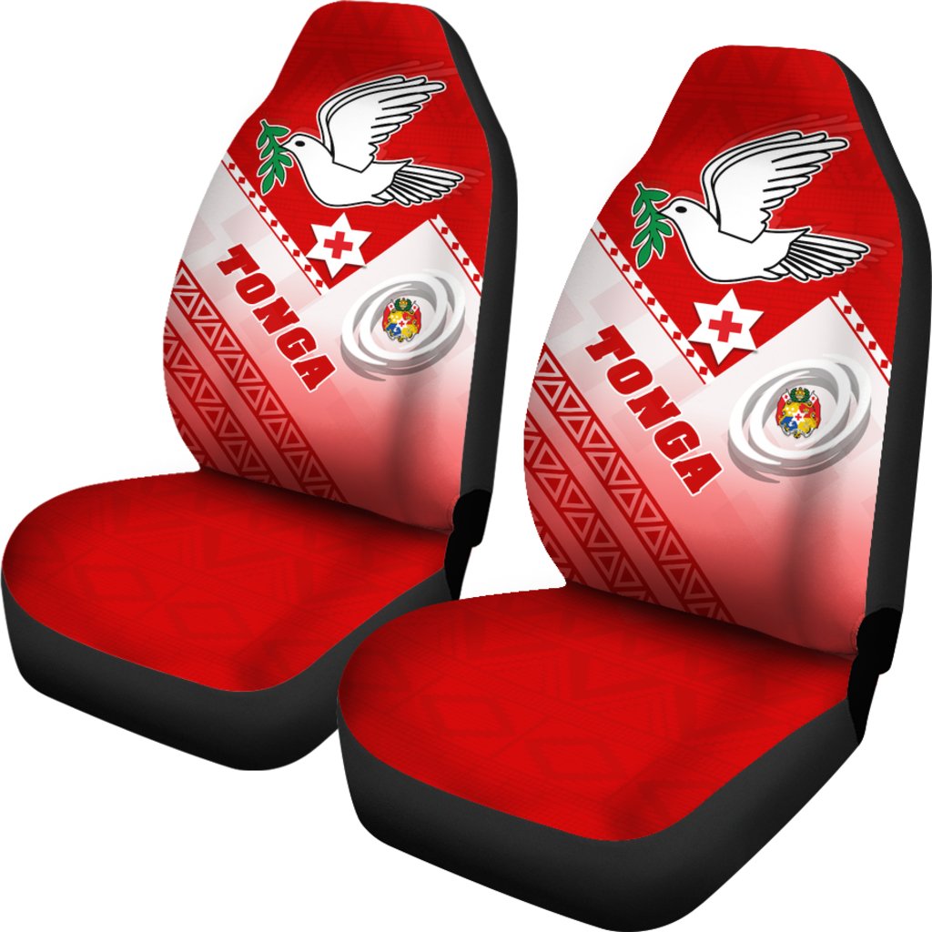 Tonga Rugby Car Seat Covers Polynesian Style Universal Fit Red - Polynesian Pride