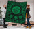 Hawaii Premium Quilt - Hawaii Map Honu Hibiscus Green Polynesian Premium Quilt - Polynesian Pride