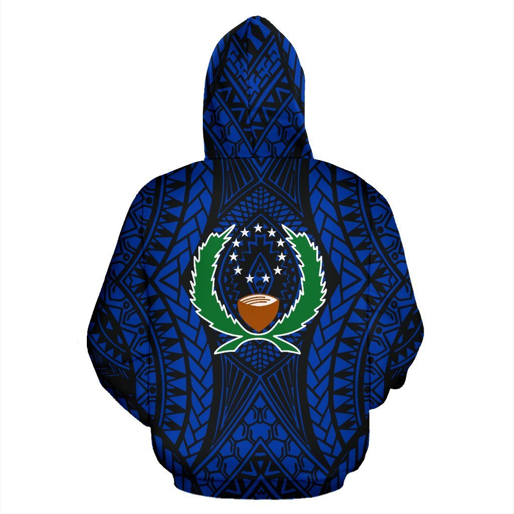 Pohnpei All Over Zip up Hoodie Central Version - Polynesian Pride