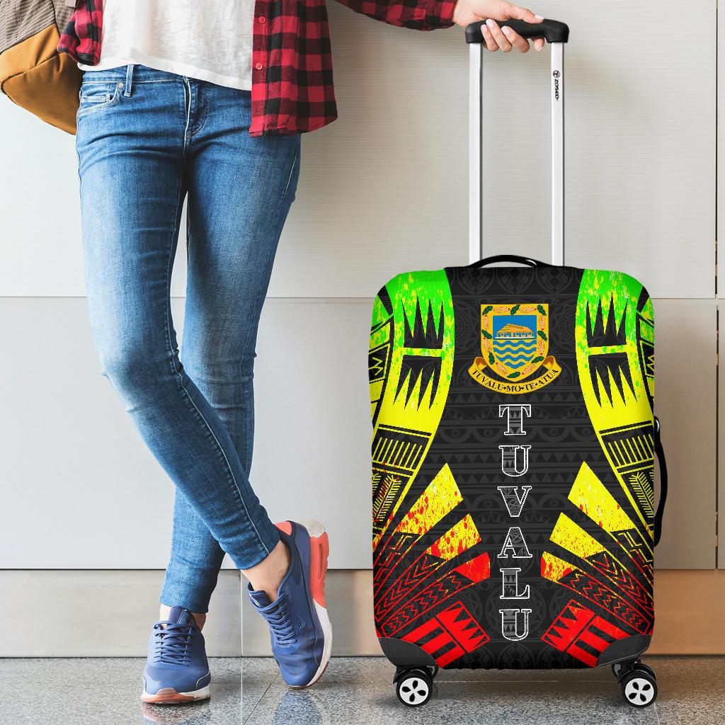 Tuvalu Luggage Cover - Polynesian Tattoo Reggae - Polynesian Pride