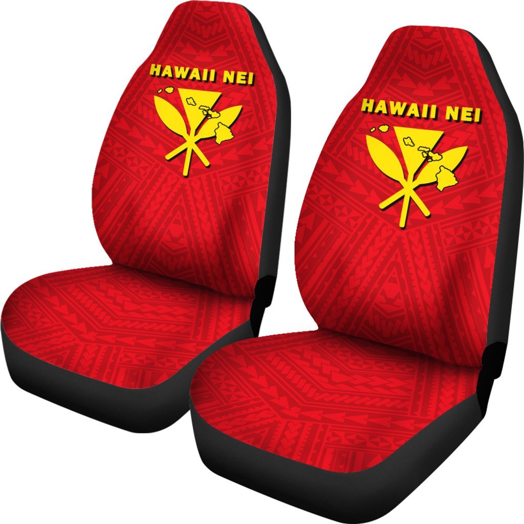 Hawaii Kanaka Polynesian Car Seat Covers Universal Fit Red - Polynesian Pride