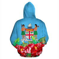 Fiji Polynesian Hoodie Flag Hibiscus - Polynesian Pride