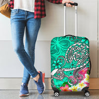 Polynesian Luggage Covers - Turtle Plumeria Turquoise Color Turquoise - Polynesian Pride