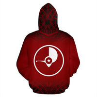 Yap All Over Hoodie Red Fog Style - Polynesian Pride