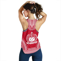 Samoa Women's Racerback Tank - Polynesian Chief Flag Version - Polynesian Pride