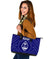 Guam Leather Tote Bag - Guam Seal With Polynesian Tattoo Style (Blue) - Polynesian Pride