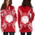 Northern Mariana Islands Polynesian Hoodie Dress Map Red White - Polynesian Pride