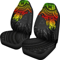 Polynesian Car Seat Covers - Polynesian Reggae Turtle Hibiscus - Polynesian Pride