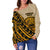 American Samoa Women's Off Shoulder Sweater - Polynesian Wild Style - Polynesian Pride