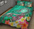 American Samoa Polynesian Quilt Bed Set - Turtle Plumeria (Turquoise) - Polynesian Pride