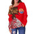 French Polynesia Women's Off Shoulder Sweater - Palm Tree Polynesian Pattern - Polynesian Pride