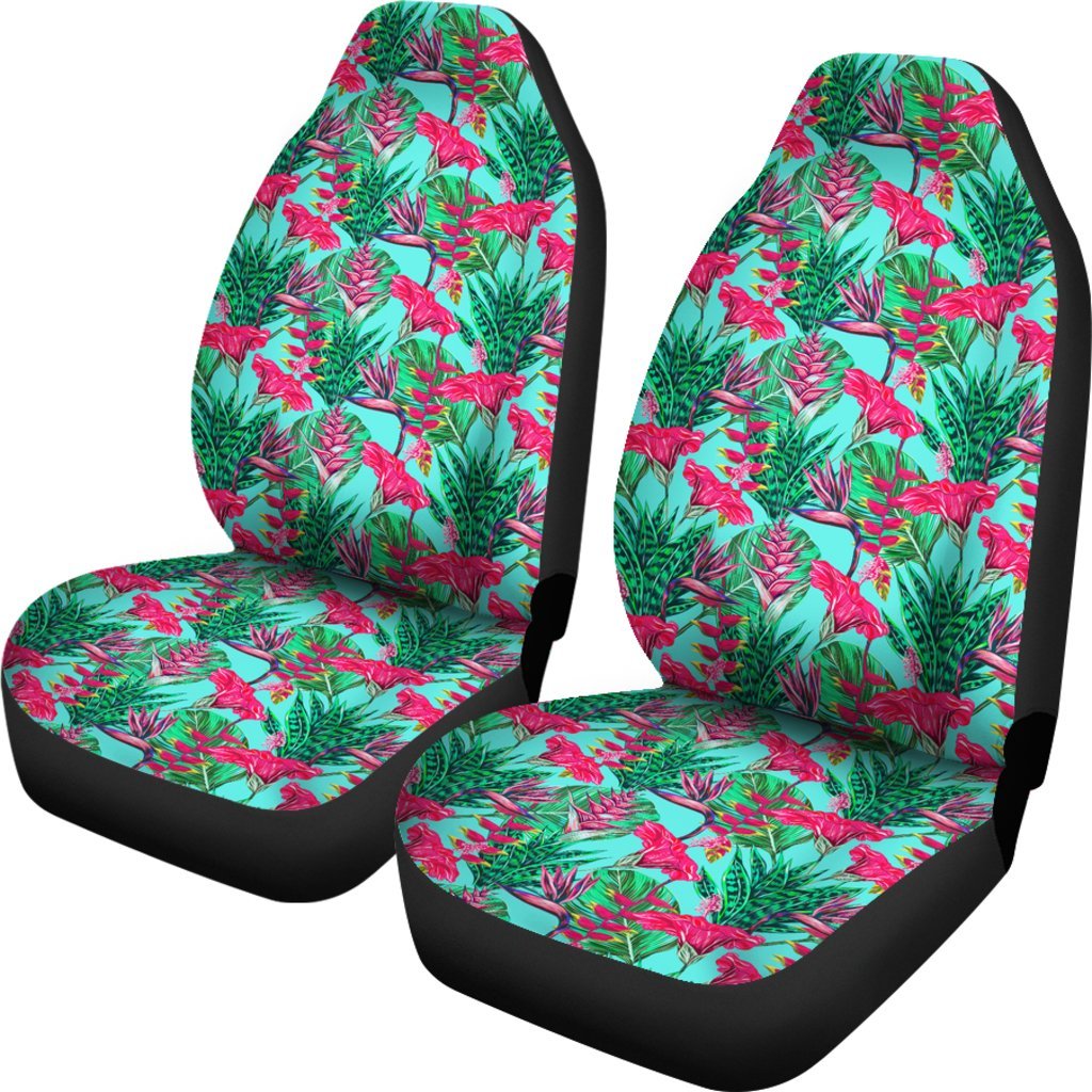 Hawaii Tropical Strelitzia Blue Car Seat Cover Universal Fit Blue - Polynesian Pride